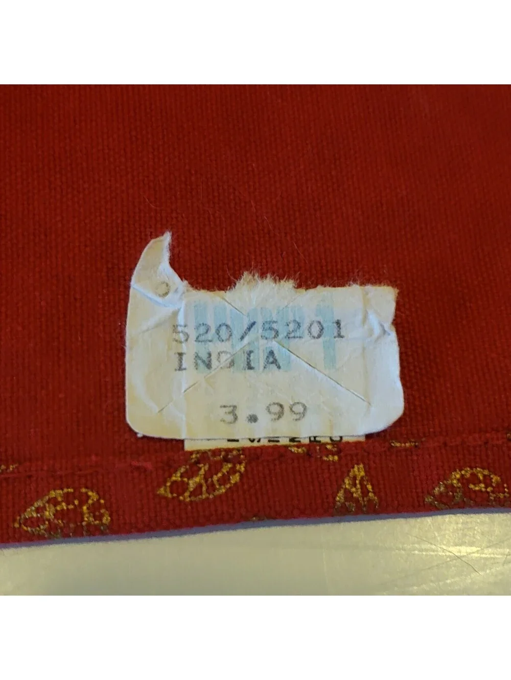 Pier 1 Placemats Red Gold Leaf Set of 5 Cotton Table Decor